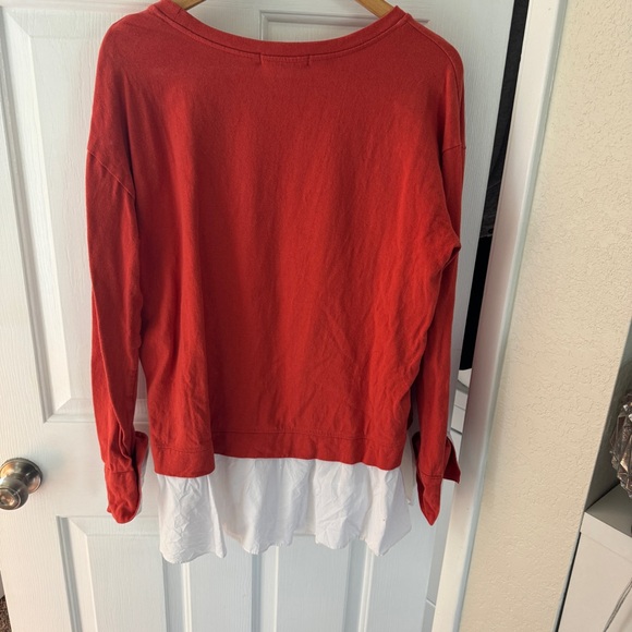 Anthropologie Eri + Ali Sweatshirt with Collared shirt trim - Picture 5 of 7